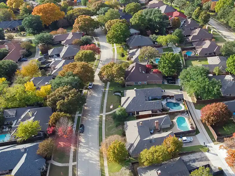 Suburb neighborhood overview